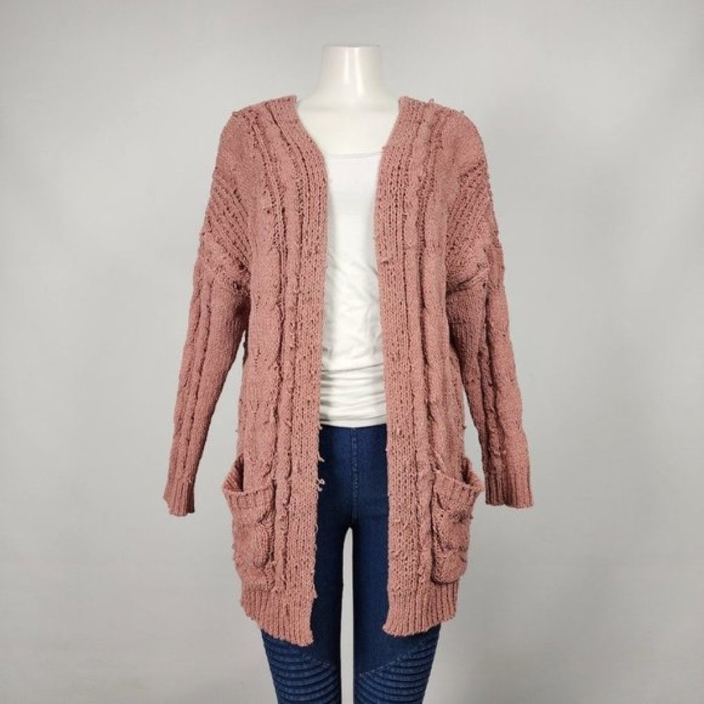 LOVE Tree Pink Soft Knit Cardigan Size M